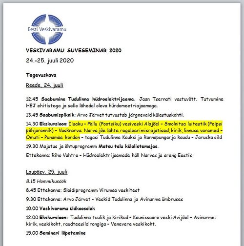 SUVESEMINARI TEGEVUSKAVA